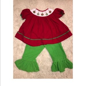 Christmas Ornament Smock outfit